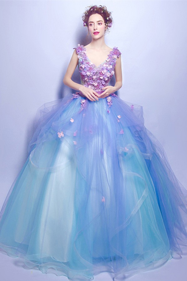 Dreamy Ball Gown Tulle Applique Long Sleeves With Veil Long Wedding Dresses C4226
