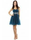 A-line Sweetheart Strapless Knee-length Prom Dress