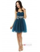 A-line Sweetheart Strapless Knee-length Prom Dress