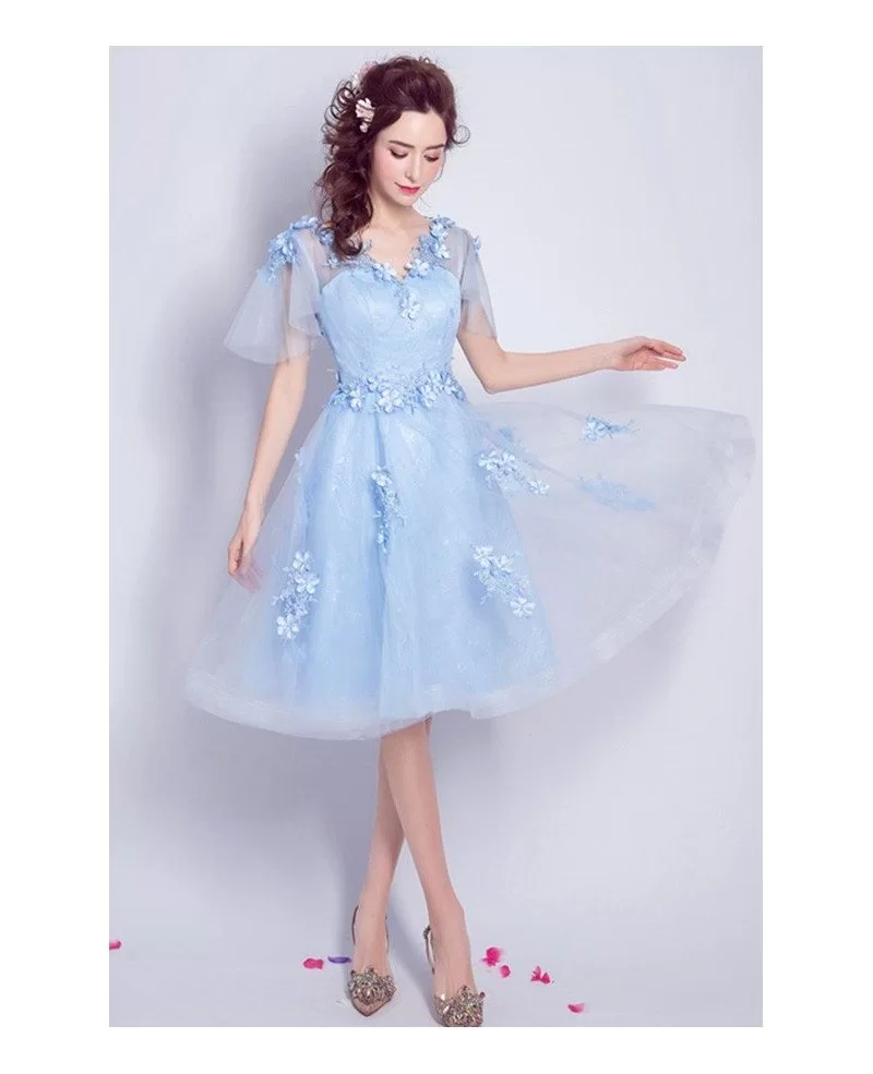 blue flowy dress