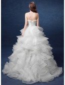 Special Ball-gown Sweetheart High Low Wedding Dress With Cascading Ruffles