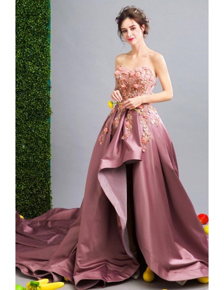 Luxurious Ball-gown Sweetheart High Low Wedding Dress With Beading