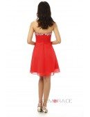 A-line Sweetheart Spaghetti Knee-length Prom Dress