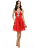 A-line Sweetheart Spaghetti Knee-length Prom Dress