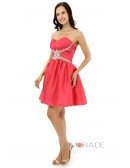 A-line Sweetheart Strapless Knee-length Prom Dress