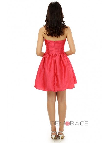 A-line Sweetheart Strapless Knee-length Prom Dress