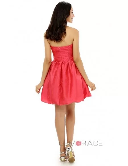 A-line Sweetheart Strapless Knee-length Prom Dress