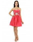 A-line Sweetheart Strapless Knee-length Prom Dress