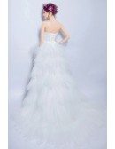 Sexy A-line Sweetheart High Low Tulle Wedding Dress With Sequins