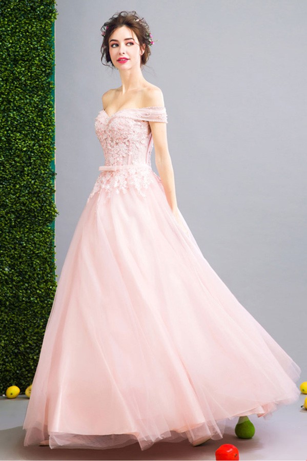 women's light pink off the shoulder dress royal wedding Dresses Beach Boho Bridal Gown TBW17 TANYA BRIDAL Its a statement piece that will make any bride feel like a princess on her special day. Blushing Pink Long Wedding Dresses