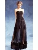 Sexy A-line Sweetheart Floor-length Tulle Formal Dress With Lace