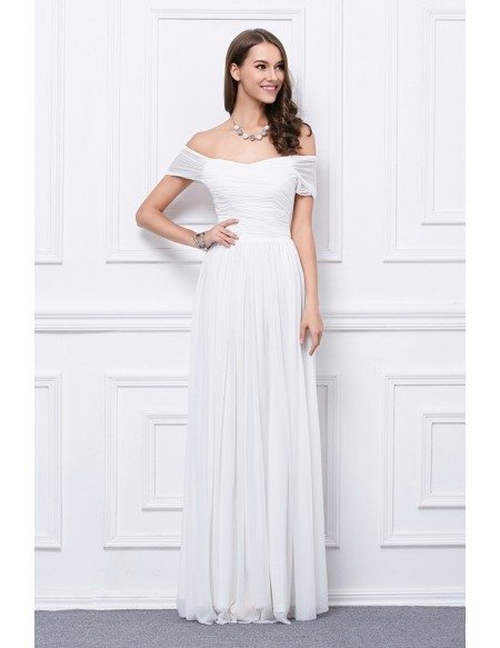 Elegant A-Line Off-the-Shoulder Chiffon Evening Dress With Ruffle