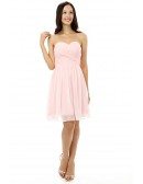 Pearl-pink A-line Sweetheart Knee-length Prom Dress
