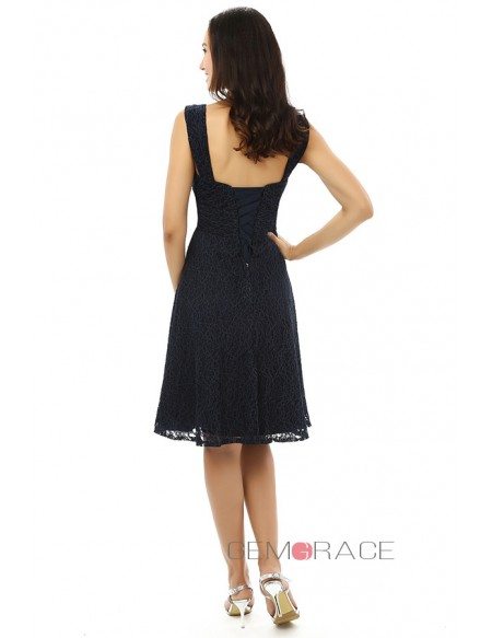 Black A-line Sweetheart Knee-length Prom Dress