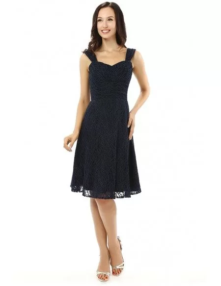 Black A-line Sweetheart Knee-length Prom Dress #YH0088 $119 - GemGrace.com