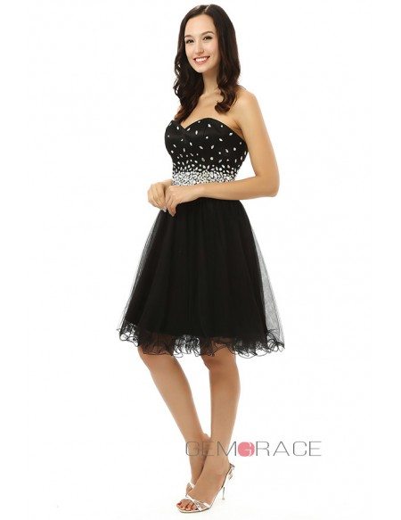 A-line Sweetheart Knee-length Prom Dress