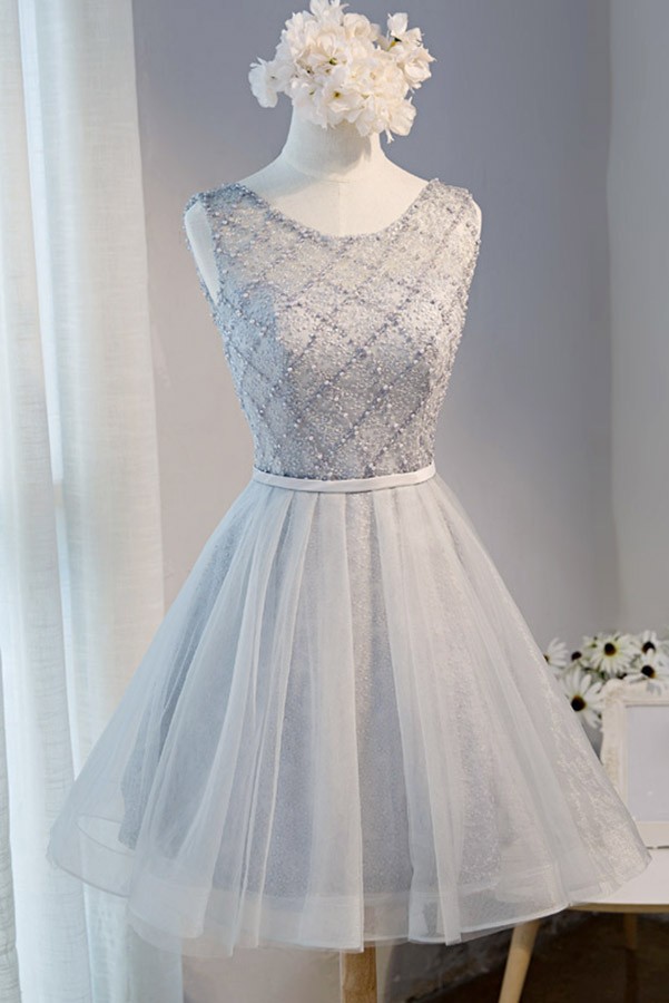 Gorgeous Short Tulle Homecoming Dresses Princess Ball-gown Scoop Neck ...