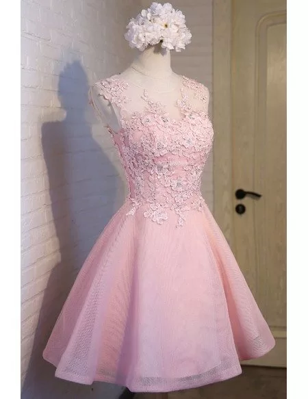 Peach Pink Homecoming Dresses 2017 Short Tulle Beautiful Style With ...