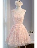 Special Ball-gown Scoop Neck Short Tulle Homecoming Dress With Flowers