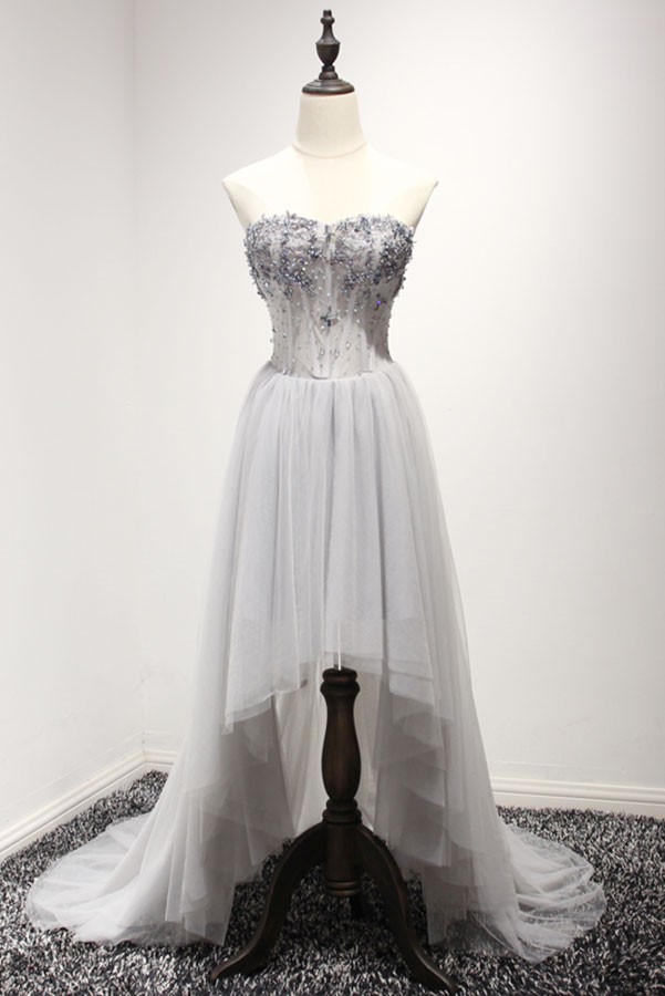 Chic A Line Sweetheart High Low Tulle Prom Dress With Appliques Lace Ay024 18999 2871