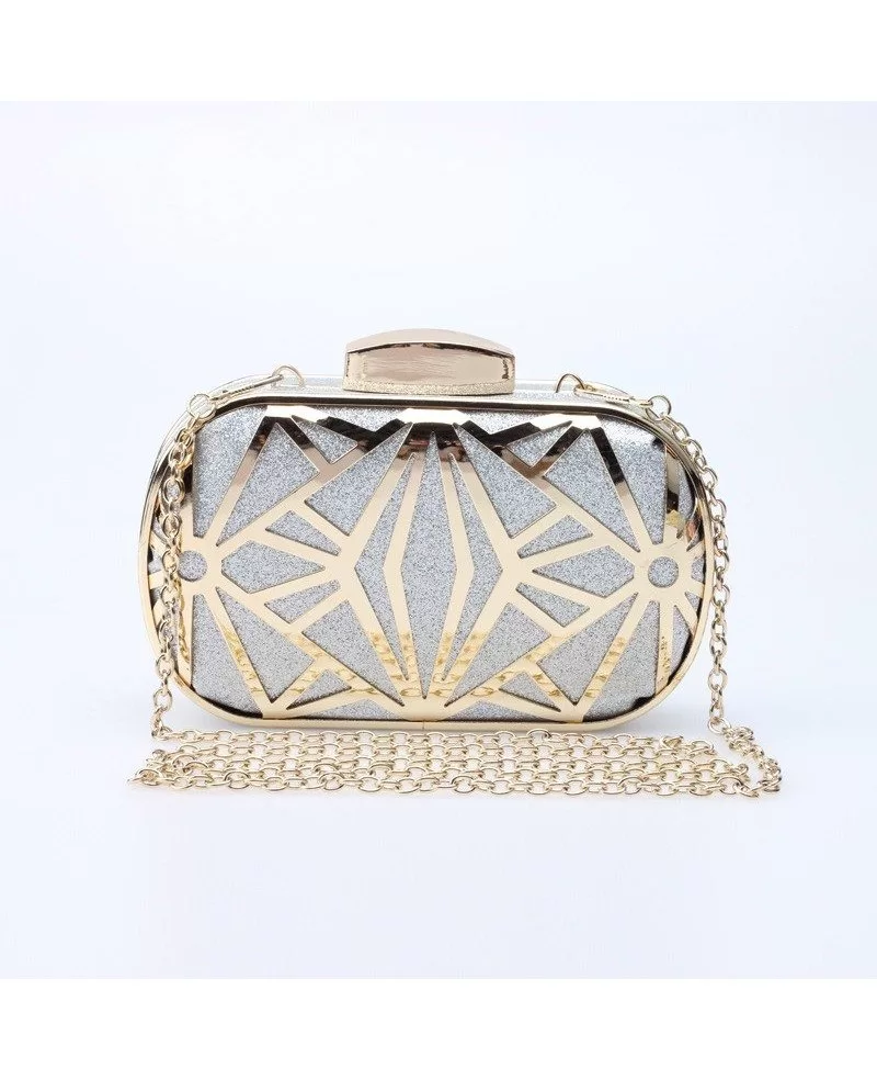 dune glitter clutch bag