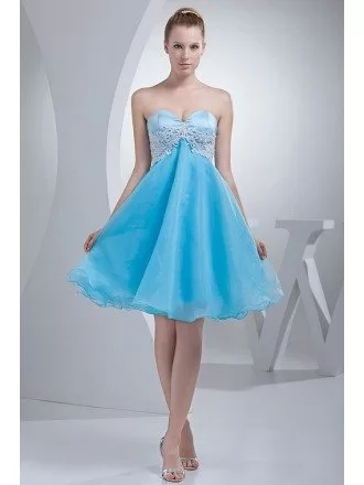 Cute Sweetheart A-line Organza Short Prom Dress