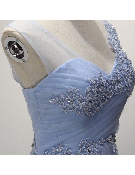 A Line 3D Appliques Sky Blue Short Prom Dress LBQ1777 main image 1