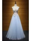 Exquisite Ball-gown V-neck Floor-length Tulle Prom Dress With Beading