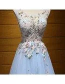 Exquisite Ball-gown V-neck Floor-length Tulle Prom Dress With Beading