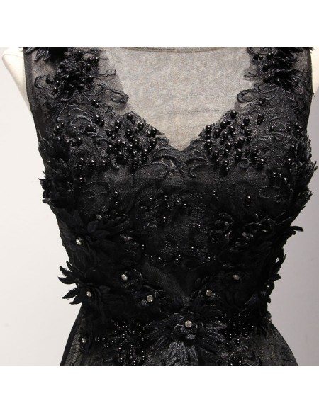A-line V-neck Knee-length Homecoming Dress with Appliques OM445