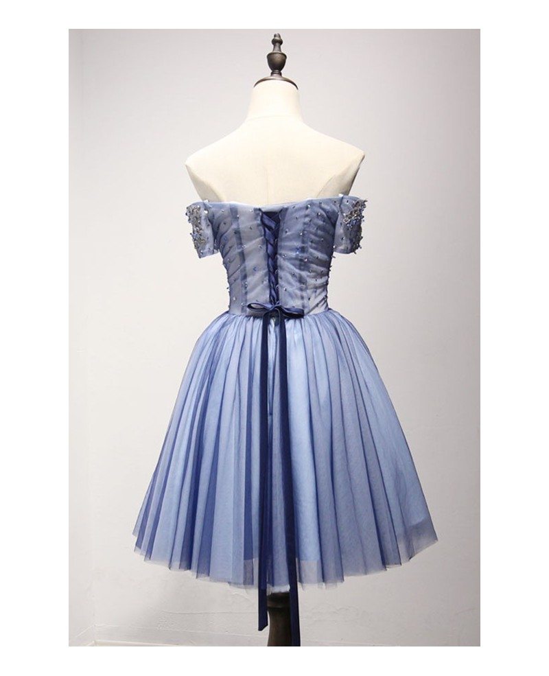 Special Ball-gown Off-the-shoulder Short Tulle Homecoming Dress With Beading #AY111 $129.99 - GemGrace.com Special Ball-gown Off-the-shoulder Short Tulle Homecoming Dress With Beading #AY111 $129.99 - GemGrace.com