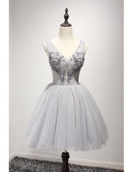 Ball Gown Strapless Short Tulle Homecoming Gown Hoco Dress C1033