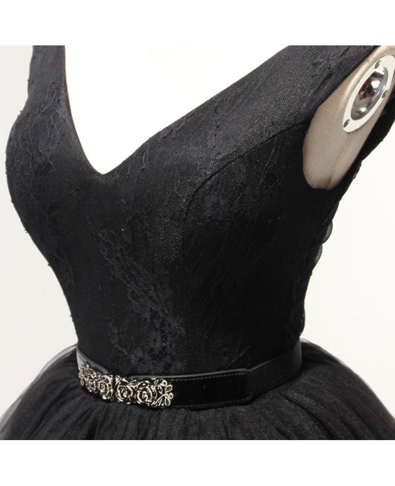 Ball Gown V Neck Knee-Length Brown Tulle Homecoming Dress, Embroidery