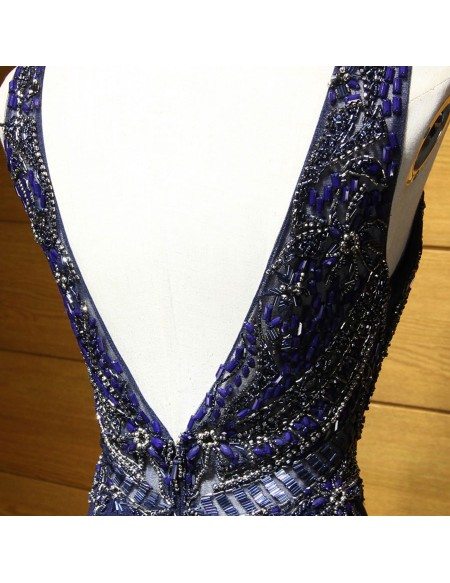 Sheath V Neck Floor Length Chiffon Prom Dresses with Pleats LBQ3096 main image 1