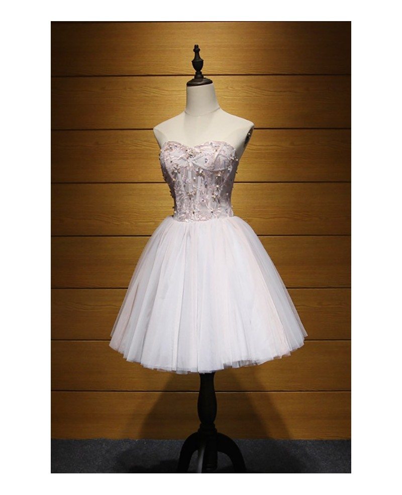 open lace back dress Blue A-line Princess Sleeveless Homecoming Dresses Short Prom Dress with  Appliques, MH105 – Musebridals
