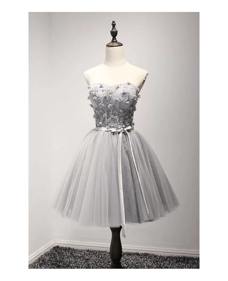 gray ball gown