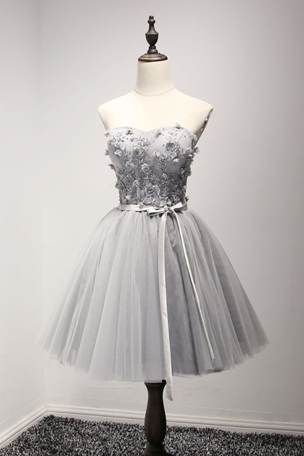 short grey homecoming dresses