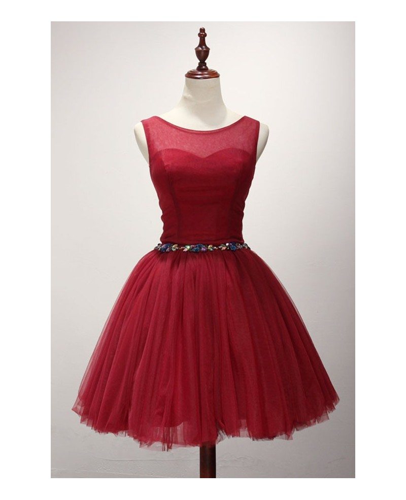 short red ball gown