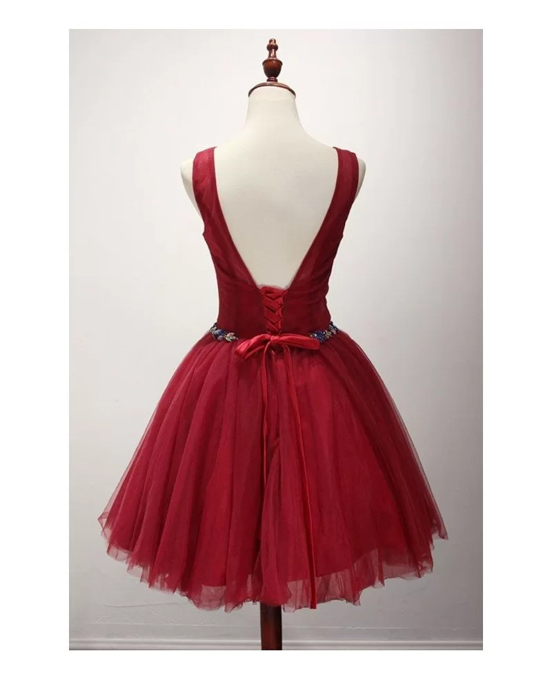 short red ball gown