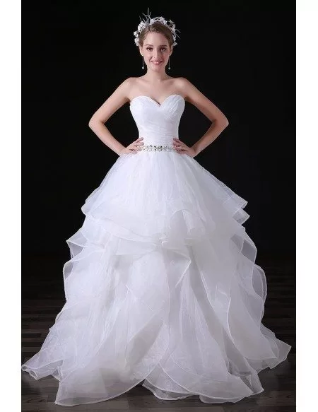 Ball-gown Sweetheart Floor-length Tulle Wedding Dress With Beading # ...