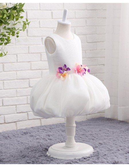 White Toddler Girl Petals Formal Dress For Wedding