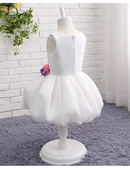 White Toddler Girl Petals Formal Dress For Wedding
