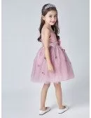 Lilac Short Simple Flowers Pageant Dress for Little Girls