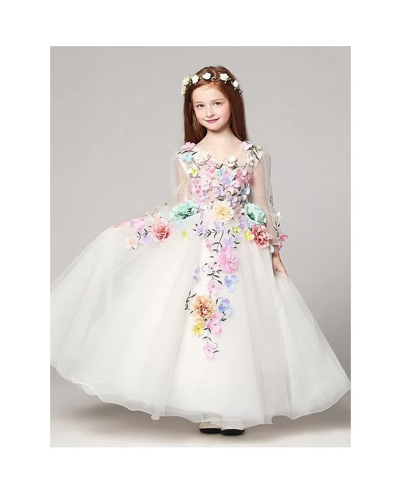 floral flower girl dress