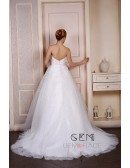 Ball-Gown Sweetheart Court Train Tulle Wedding Dress With Beading Bow