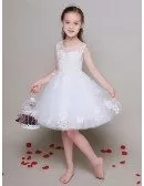Ball Gown Tulle Lace Flower Girl Dress with Butterfly Decoration