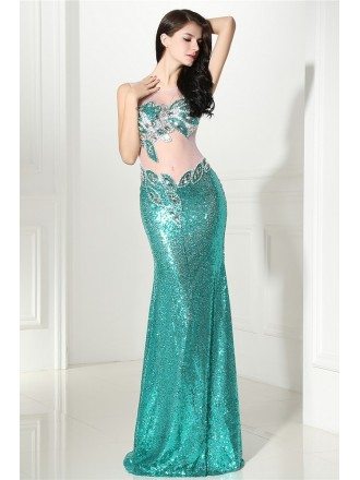 Sparkle Sexy Sequins Open Back Long Formal Party Dress