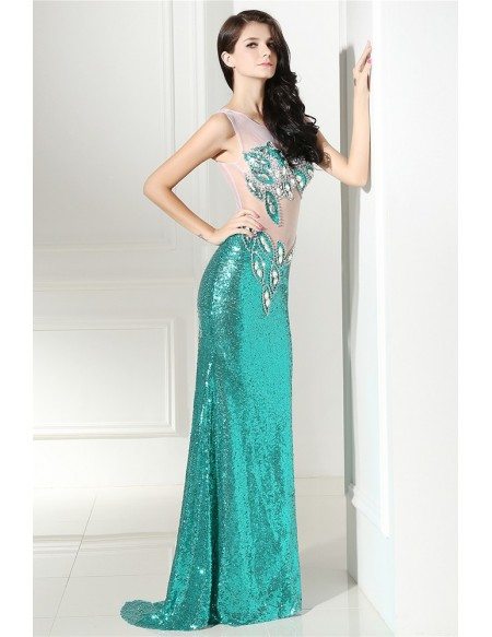 Sparkle Sexy Sequins Open Back Long Formal Party Dress