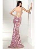 Fitted Mermaid Sparkle Sequins See-through Prom Dress