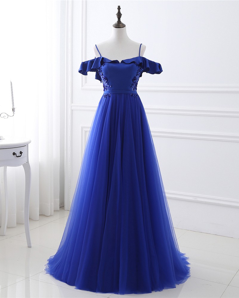 Long Tulle Prom Dress with Corset Open Back #LG0318 - GemGrace.com